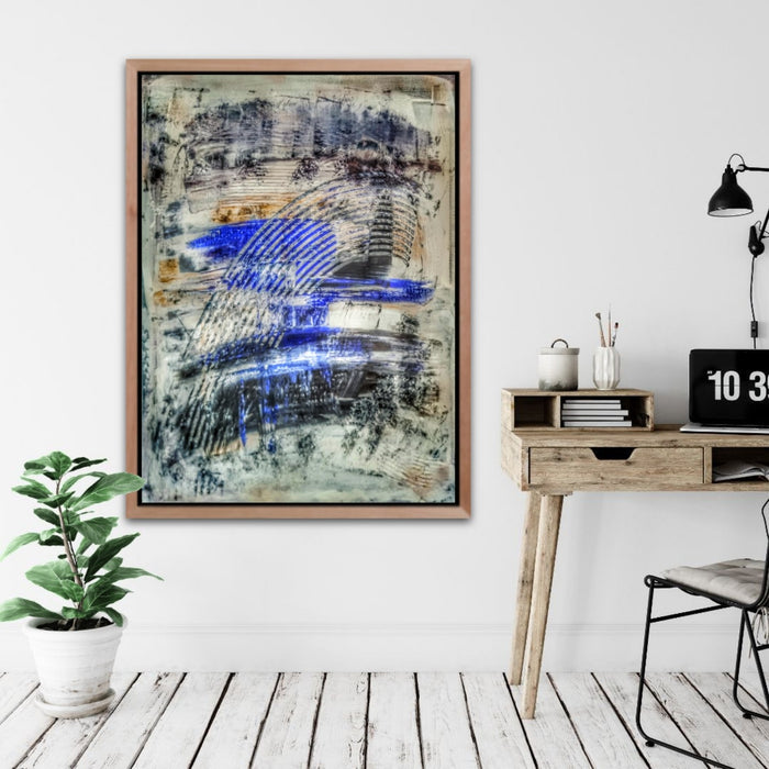 Blue Stike, Abstract Wall Art - Blue and White Wall Art | Blue and Grey Wall Art