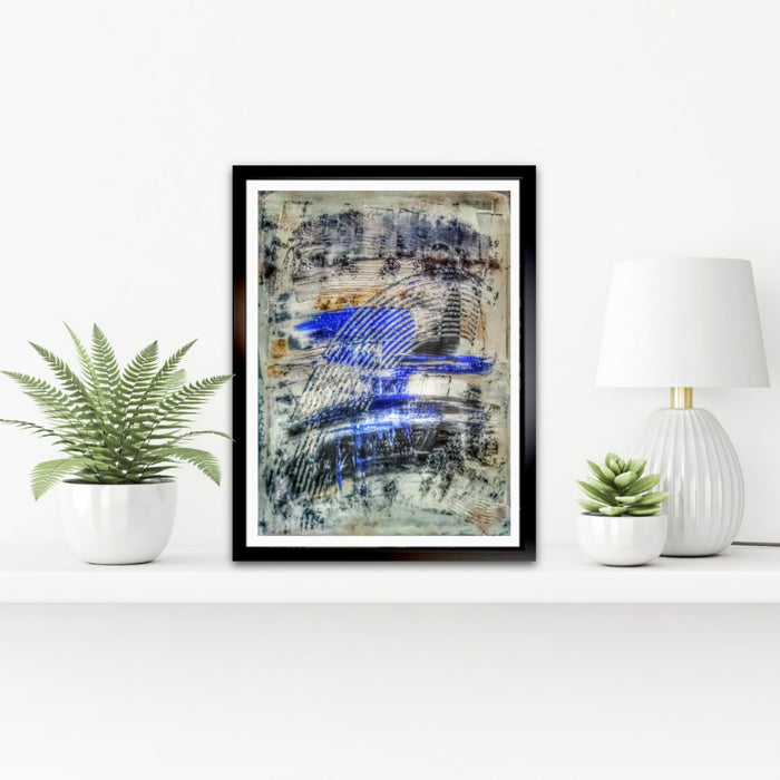 Blue Stike, Abstract Wall Art - Blue and White Wall Art | Blue and Grey Wall Art