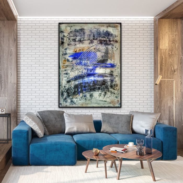 Blue Strike, Abstract Wall Art, Print, Blue Abstract Painting, Modern Abstract Art